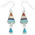 Multicolor Inlay Sterling Silver Hook Dangle Earrings FX31315